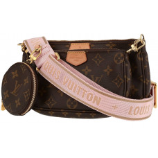 Брендовая женская сумка Louis Vuitton Multi Pochette Accessoires Brown/Rose Clair - pr01228