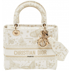 Брендовая женская сумка Dior Medium Lady D-Lite Bag Butterfly Cornely Embroidery White - 25545-valery- pr01248 Брендовая женская сумка Dior Medium Lady D-Lite Bag Butterfly Cornely Embroidery White - 25545-valery- pr01248