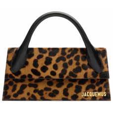 Брендовая женская сумка Jacquemus Le Chiquito Long Bag Leopard Brown - J486 - pr1000