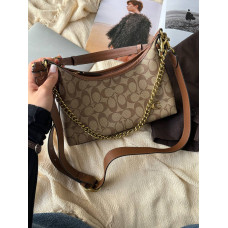 Брендовая женская сумка Coach Juliet Beige in Signature Canvas | Cтильная и компактная shoulder bag - pr2185