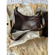 Брендовая женская сумка Coach Juliet Beige in Brown Smooth Leather | Cтильная и компактная shoulder bag - pr2192