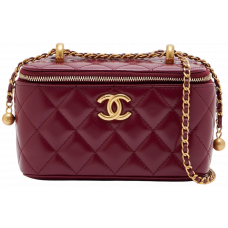 Брендовая женская сумка Chanel Small Classic Pearl Crush Vanity Bag Burgundy/Gold - 012234 - pr2903 - S02095