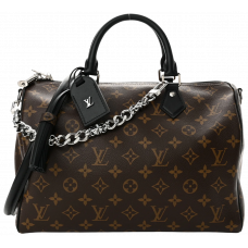 Брендовая женская сумка Louis Vuitton Speedy 30 Soft Dark Monogram - gi7699 - val9156