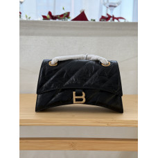 Брендовая женская сумка Balenciaga Crush Black | Элегантная и стильная, премиум качества (В172)