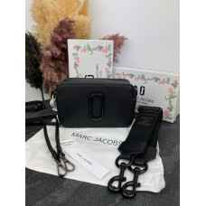 Брендовая женская сумка Marc Jacobs Total Black | Универсальная Crossbody Bag из натуральной кожи (Р2001)