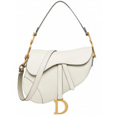 Брендовая женская сумка Dior Saddle Bag with Strap in Latte Grained Calfskin - P6050-Р6002