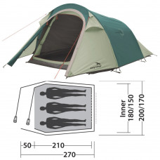 Палатка Easy Camp Energy 300 Teal Green (120353) кемпинговая трехместная туннельная