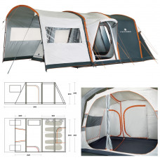 Палатка Ferrino Altair 5 White (92169IWW) кемпинговая пятиместная с надувным каркасом