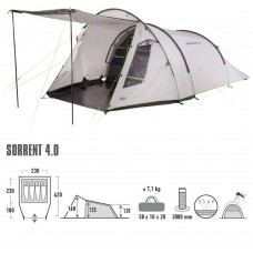 Палатка кемпинговая четырехместная High Peak Sorrent 4.0 Nimbus Grey (10256)