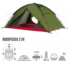 Палатка High Peak Woodpecker 3 LW Pesto/Red (10195)
