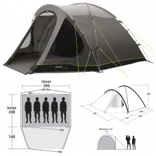 Палатка Outwell Haze 5 Grey (111160) кемпинговая пятиместная