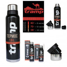 Термос 1.6 л Tramp Expedition Line Black (TRC-029), Термос для напитков Трамп 1600 мл