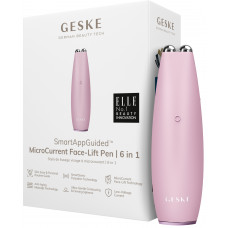 Микротоковый стимулятор для подтяжки кожи лица и шеи Geske MicroCurrent Face-Lift Pen 6в1 (Pink) HB0126