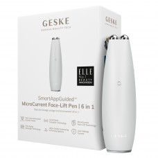 Микротоковый стимулятор для подтяжки кожи лица и шеи Geske MicroCurrent Face-Lift Pen 6в1 (White) HB0128