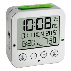 Настольные цифровые часы с будильником TFA Bingo Silver 60252854