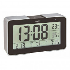 Настольные цифровые часы с будильником TFA Melody Black/Silver 60254001