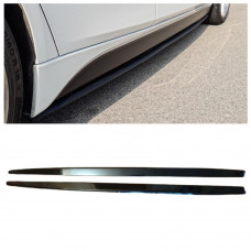 Лезвия (листва, накладки) под пороги BMW 3-Series F30 M-Performance (АБС-пластик КРАШЕНЫЕ)