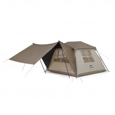 Кемпинговая палатка-шатер с навесом Naturehike Village CNK2300ZP022 (Brown) (6976023920189)