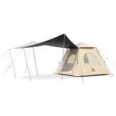 Кемпинговая палатка-шатер с навесом Naturehike CNK2300ZP014 (Beige) (6976023921117)
