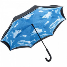 Зонт-трость реверсный Fare 7719 черный/облака