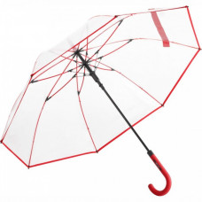 Зонт-трость полуавтомат Fare 7112 прозрачный/красный