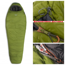 Весенне-осенний спальный мешок-кокон Pinguin Micra CCS 195 (2020) Green Left Zip (PNG 230345)