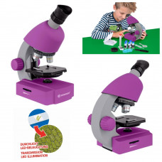 Микроскоп обучающий детский Bresser Junior 40x-640x Purple с набором для опытов и адаптером для смартфона (8851300GSF000)