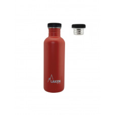 Пляшка для води LAKEN Basic Steel Bottle 1L - P/S Cap Red (BSA100RO)