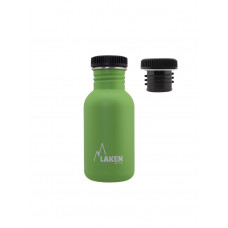 Пляшка для води LAKEN Basic Steel Bottle 0,5L - PP Cap Green 0,5L (BS50VE)