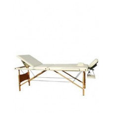 Массажный стол 3-х секционный (дерев. рама) кремовый Relax HY-30110-1.2.3