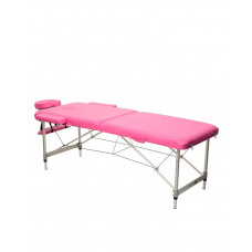 Массажный стол 2-х секционный (алюмин. рама) розовый Relax HY-2010-1.3