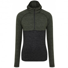 Термофутболка мужская Black Diamond Solution Wool Baselayer Half Zip Hoody Black/Cypress (BD 760022.9228)