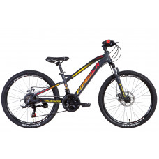 Велосипед 24" Formula BLACKWOOD 1.0 2021 (антрацитово-оранжевый с желтым (м)) (OPS-FR-24-277)