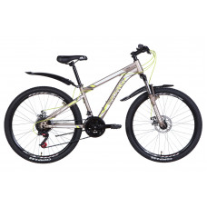 Велосипед ST 26" Discovery TREK AM DD рама-13" серый с желтым (м) с крылом Pl 2021 (OPS-DIS-26-391)