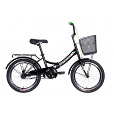 Велосипед 20" Formula SMART с корзиной 2021 (черно-зеленый ) (OPS-FR-20-061)