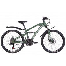 Велосипед ST 24" Formula BLAZE AM2 DD рама-14" темно-зеленый (м) с крылом Pl 2022 (OPS-FR-24-331)