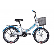 Велосипед 20" Formula SMART с корзиной 2021 (серебристо-синий) (OPS-FR-20-062)