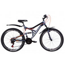 Велосипед ST 26" Discovery CANYON AM2 Vbr рама-17,5" графитово-черный с оранжевым (м) с крылом Pl  2021 (OPS-DIS-26-349)