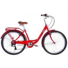 Велосипед AL 26" Dorozhnik RUBY под трещотку рама-17" красный с багажником зад St, с крылом St 2021 (OPS-D-26-152)