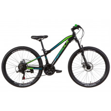 Велосипед AL 26" Formula BLACKWOOD AM DD рама- " 2021 (черно-зеленый с синим) (OPS-FR-26-486)