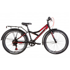 Велосипед 24" Discovery FLINT MC 2021 (черно-красный с серым) (OPS-DIS-24-230)