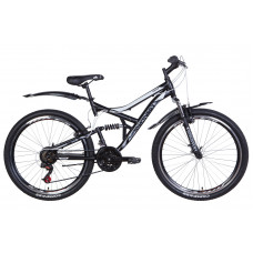 Велосипед 26" Discovery CANYON 2021 (черно-белый с серым (м))