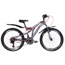 Велосипед 24" Discovery ROCKET 2021 (графитово-белый с красным (м)) (OPS-DIS-24-248)