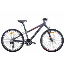 Велосипед 24" Leon JUNIOR AM 2021 (антрацитовый с красным (м)) (OPS-LN-24-067)