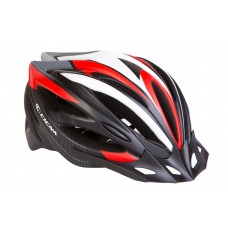 Шлем велосипедный с козырьком CIGNA WT-068 черно-бело-красный