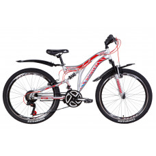 Велосипед 24" Discovery ROCKET 2021 (серебристо-красный с синим) (OPS-DIS-24-250)