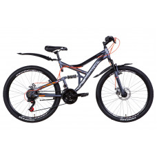 Велосипед 26" Discovery CANYON DD 2021 Размер 17.5"  графитово-черный с оранжевым (м) (OPS-DIS-26-353)