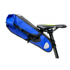 Велосумка "байкпакинг" под седло 62x14x14cm черно-синий BRAVVOS A2-402 водоотталк. материал (BIB-039)