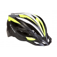 Шлем велосипедный с козырьком CIGNA WT-068 (черно-бело-салатный)