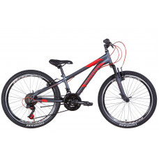 Велосипед 24" Discovery RIDER AM 2022 (темно-серебристый с красным (м)) (OPS-DIS-24-315)